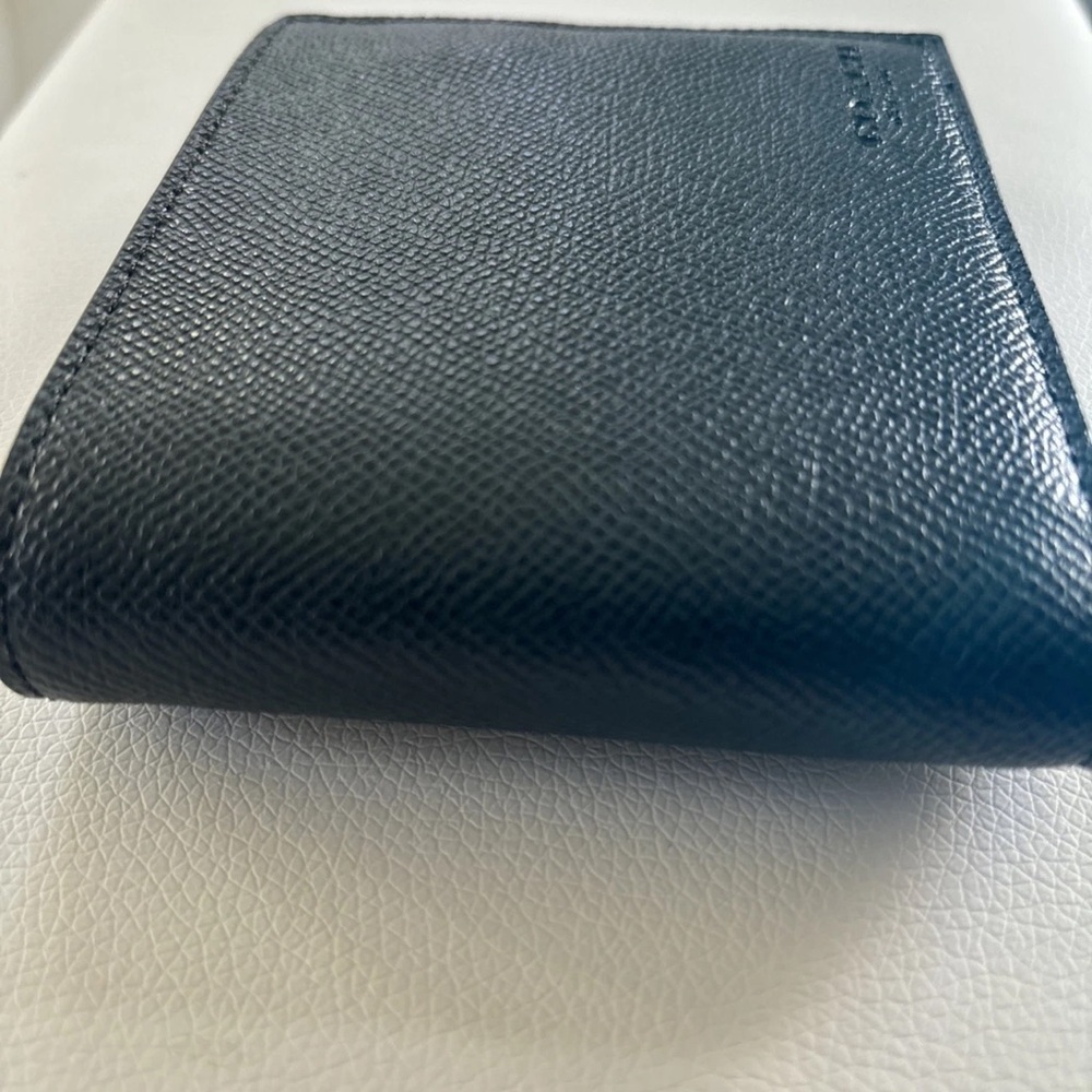 NWT Coach Men’s Calf Leather Bifold with Mini ID Wallet F64118 Black - Picture 6 of 9